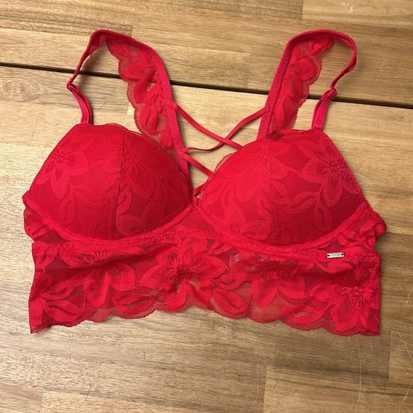 PINK ⭐️ Victorias Secret red push up  lace bra - Picture 3 of 6